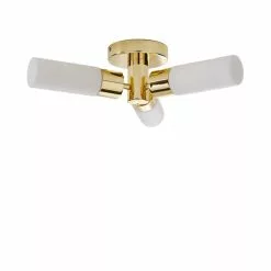 Dunelm Porto Bathroom 3 Light Ceiling Fitting Brass -wall lights Shop 1000182553 alt05