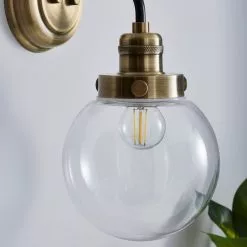 Dunelm Broden Bathroom Wall Light Ant Brass -wall lights Shop 1000182577 alt02
