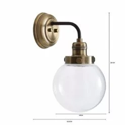 Dunelm Broden Bathroom Wall Light Ant Brass -wall lights Shop 1000182577 alt07