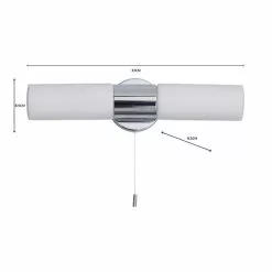 Dunelm Porto Bathroom 2 Light Wall Light Chrome -wall lights Shop 1000182581 alt07