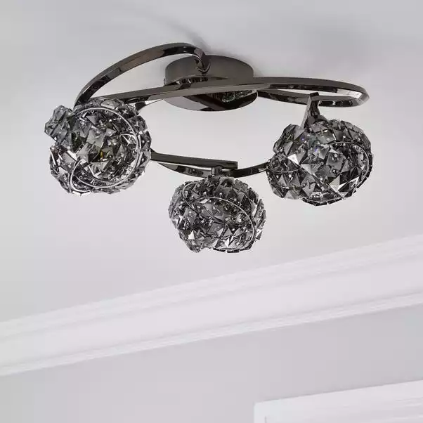 Dunelm Cecilie Ceiling Fitting Dark Chrome 4 Dunelm Cecilie Ceiling Fitting Dark Chrome - Image 2
