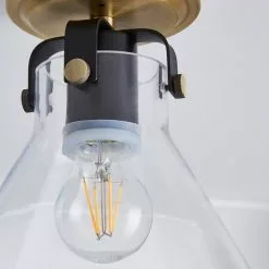 Dunelm Paulson Bathroom Flush Fitting Antique Brass -wall lights Shop 1000182584 alt02