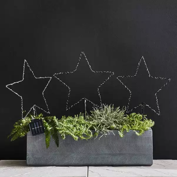 Dunelm Set Of 3 Star Solar Light Up Stake Lights 4 Dunelm Set Of 3 Star Solar Light Up Stake Lights - Image 2