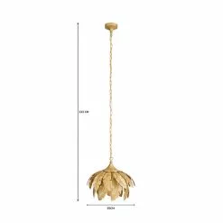 Dunelm Farrah Palm Leaf Ceiling Fitting Gold -wall lights Shop 1000182784 alt07
