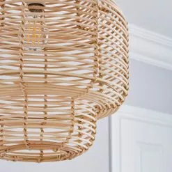 The Edited Life Wicker Tiered Easy Fit Pendant Natural -wall lights Shop 1000182804 alt02