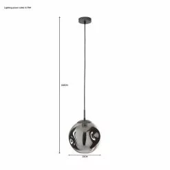 Dunelm Alexis Glass 1 Light Pendant Ceiling Fitting -wall lights Shop 1000183024 alt05