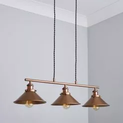 Dunelm Logan 3 Light Diner Ceiling Fitting -wall lights Shop 1000183031 alt01