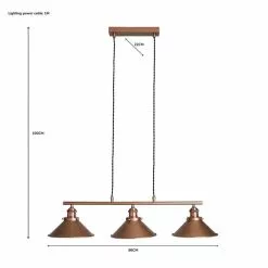 Dunelm Logan 3 Light Diner Ceiling Fitting -wall lights Shop 1000183031 alt07