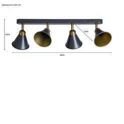 Dunelm Logan 4 Light Grey Spotlight Bar -wall lights Shop 1000183040 alt07