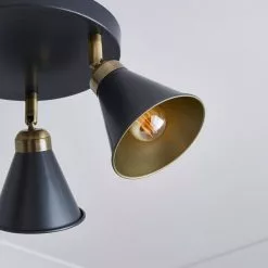 Dunelm Logan 3 Light Grey Spotlight Semi-Flush Fitting -wall lights Shop 1000183041 alt02