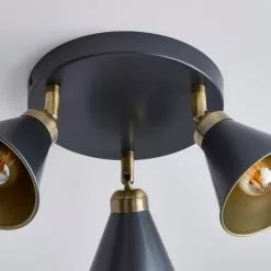 Dunelm Logan 3 Light Grey Spotlight Semi-Flush Fitting -wall lights Shop 1000183041 alt03