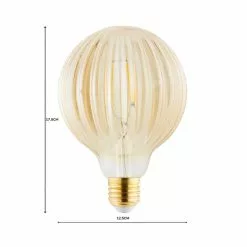 Status Bardot Ribbed Pumpkin Amber Glass Bulb -wall lights Shop 1000183066 alt07