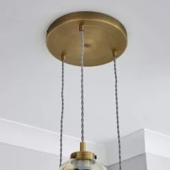 Dunelm Safi Mesh Detail 3 Cluster Ceiling Fitting Antique Brass -wall lights Shop 1000183096 alt03