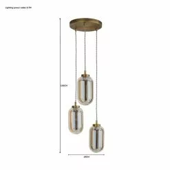 Dunelm Safi Mesh Detail 3 Cluster Ceiling Fitting Antique Brass -wall lights Shop 1000183096 alt07