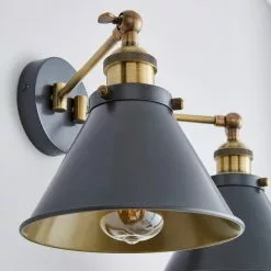 Dunelm Logan Dual Wall Light Grey -wall lights Shop 1000183097 alt02