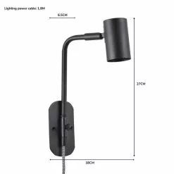 Dunelm Bradford EasyFit Plug In Wall Light Matt Black -wall lights Shop 1000183098 alt07
