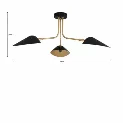 Dunelm Savona 3 Light Ceiling Fitting Black -wall lights Shop 1000183099 alt07
