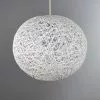 Dunelm Abaca Ball 27cm White Easy Fit Pendant