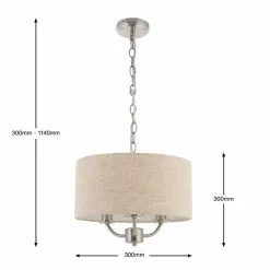 Dunelm Preston 3 Shaded Steel Ceiling Fitting -wall lights Shop 30274336 alt01