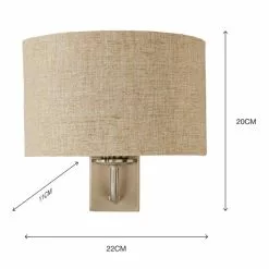 Dunelm Preston Ivory Linen Shaded Wall Light -wall lights Shop 30274337 alt05