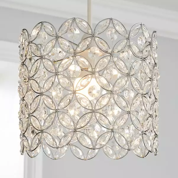 Dunelm Arden Floral Chrome Easy Fit Pendant 3 Dunelm Arden Floral Chrome Easy Fit Pendant