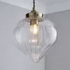 Dunelm Rio Voyager 1 Light Pendant Ribbed Glass Ceiling Fitting