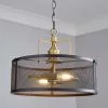 Dunelm Kalix 2 Light Mesh Black Gold Ceiling Fitting