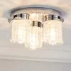 Dunelm Hylton 3 Light Glass Bathroom Flush Ceiling Fitting
