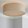 Kirsty Shade Taupe Flush Ceiling Fitting -wall lights Shop 30576098