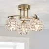Dunelm Bergen 3 Light Crystal Antique Brass Ceiling Fitting