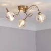 Dunelm Temossi 3 Light Mercury Glass Semi-Flush Ceiling Fitting