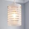 Dunelm Grayson Stripe Glass White Easy Fit Pendant