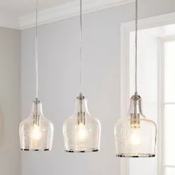 Dunelm Lenny 3 Light Glass Diner Ceiling Fitting