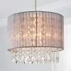 Dunelm Riah Jewel Shade Grey Easy Fit Pendant -wall lights Shop 30671314
