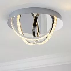 Dunelm Serena 3 Light Integrated LED Hoops Flush Ceiling Fitting