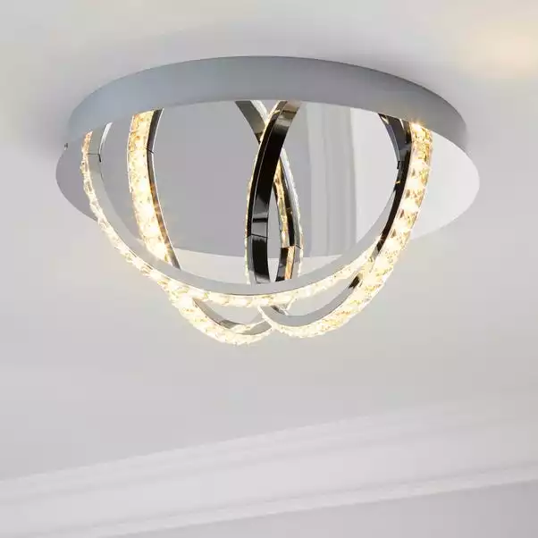 Dunelm Serena 3 Light Integrated LED Hoops Flush Ceiling Fitting 3 Dunelm Serena 3 Light Integrated LED Hoops Flush Ceiling Fitting