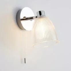 Dunelm Bremont Ribbed Glass Bathroom Wall Light