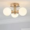 Dunelm Hamptworth 3 Light Frosted Glass Semi-Flush Ceiling Fitting