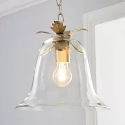Dunelm Mase Bell 1 Light Pendant Glass Ceiling Fitting