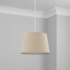Dunelm Luna Linen Lamp Shade Humus -wall lights Shop 30681595 alt01