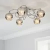 Dunelm Seychelles Smoked 5 Light Flush Ceiling Fitting