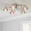 Dunelm Seychelles Blush Pink 5 Light Flush Ceiling Fitting