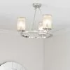 Vogue Lighting Vogue Easton Ribbed Glass Semi Flush Ceiling Fitting Chrome