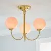 Dunelm Gigi Semi Flush Pink Ceiling Fitting