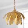 Dunelm Farrah Palm Leaf Ceiling Fitting Gold