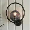 Dunelm Fort Halo Black Smoked Glass Outdoor Wall Light -wall lights Shop 30730434