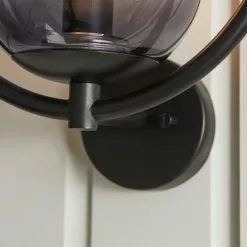 Dunelm Fort Halo Black Smoked Glass Outdoor Wall Light -wall lights Shop 30730434 alt05