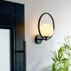 Dunelm Fort Halo Black Opal Glass Outdoor Wall Light -wall lights Shop 30730436