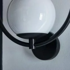 Dunelm Fort Halo Black Opal Glass Outdoor Wall Light -wall lights Shop 30730436 alt03