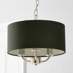 Dunelm Preston Nickel Charcoal 3 Light Pendant Fitting -wall lights Shop 30730501 alt01